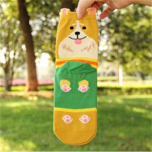 Paire de chaussettes colorées à l'effigie de chiens adorables